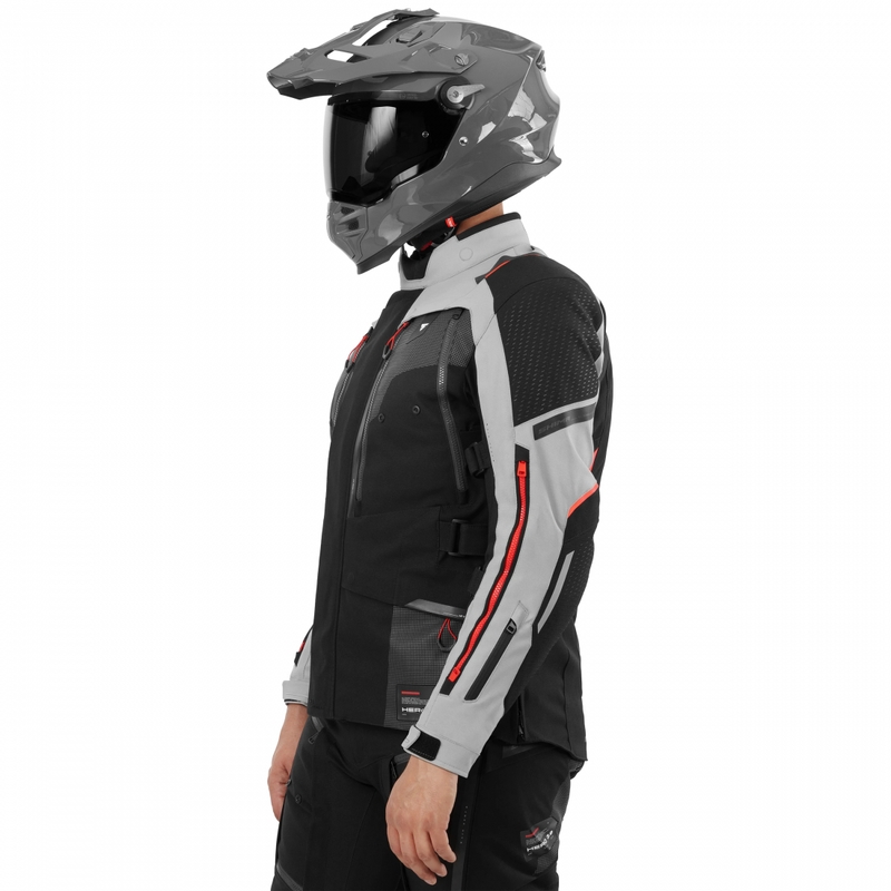 Blouson de moto Shima Hero 3.0 gris-rouge