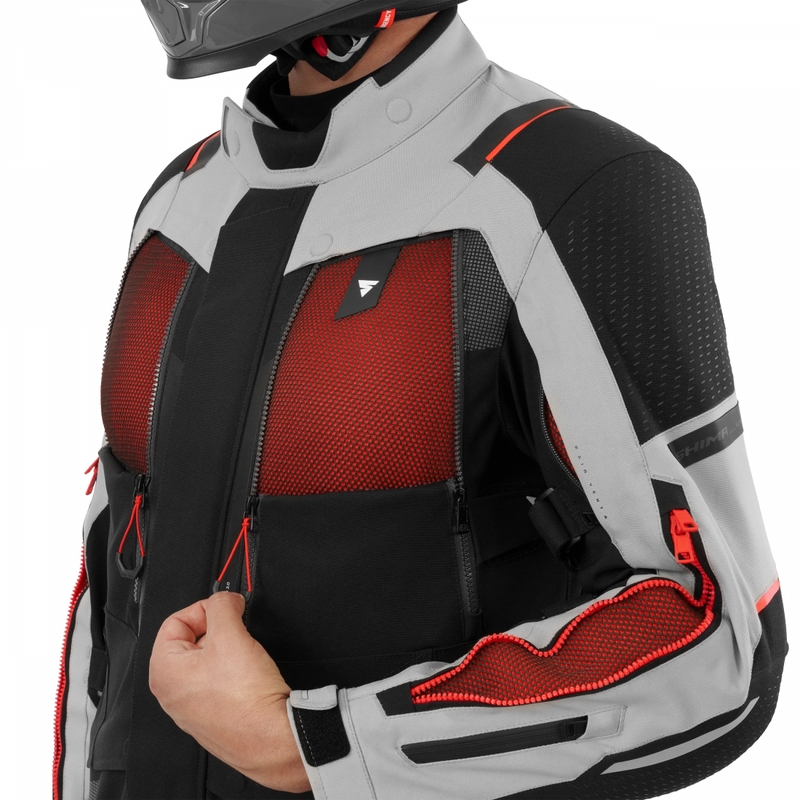 Blouson de moto Shima Hero 3.0 gris-rouge