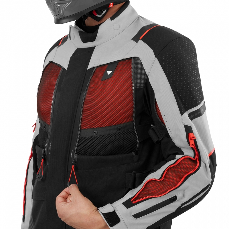 Blouson de moto Shima Hero 3.0 gris-rouge