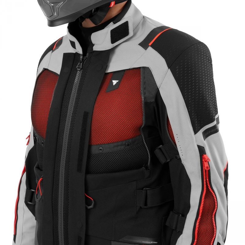 Blouson de moto Shima Hero 3.0 gris-rouge