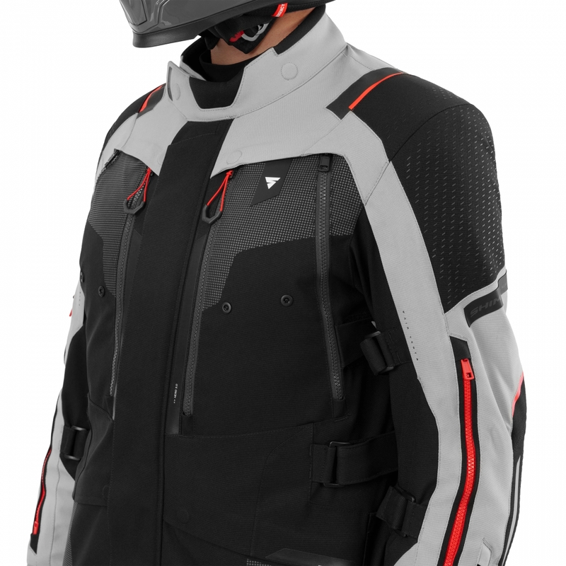 Blouson de moto Shima Hero 3.0 gris-rouge