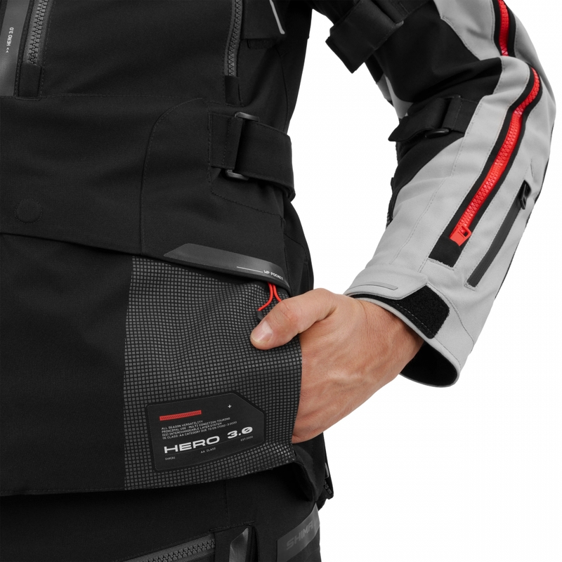 Blouson de moto Shima Hero 3.0 gris-rouge