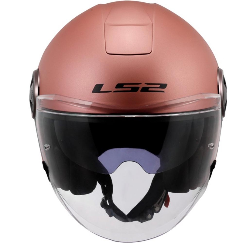 Casque de moto ouvert LS2 OF620 Classy Solid or-rose mat