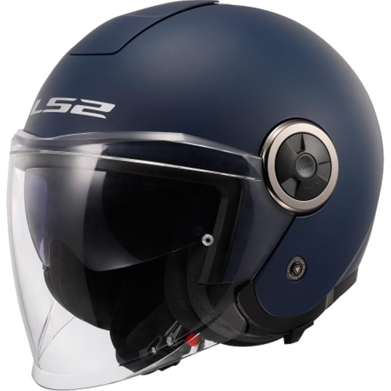 Casque de moto jet LS2 OF620 Classy Solid bleu foncé mat