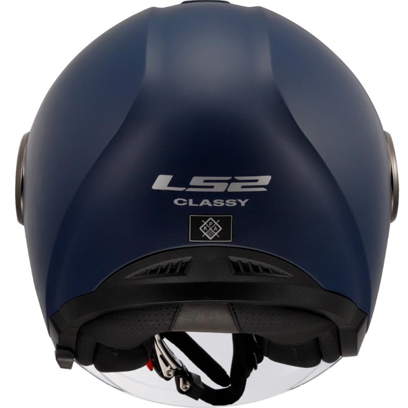 Casque de moto jet LS2 OF620 Classy Solid bleu foncé mat