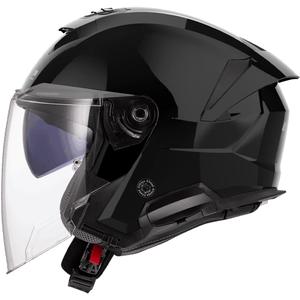 Casque de moto jet LS2 OF618 Verso II Noir brillant uni