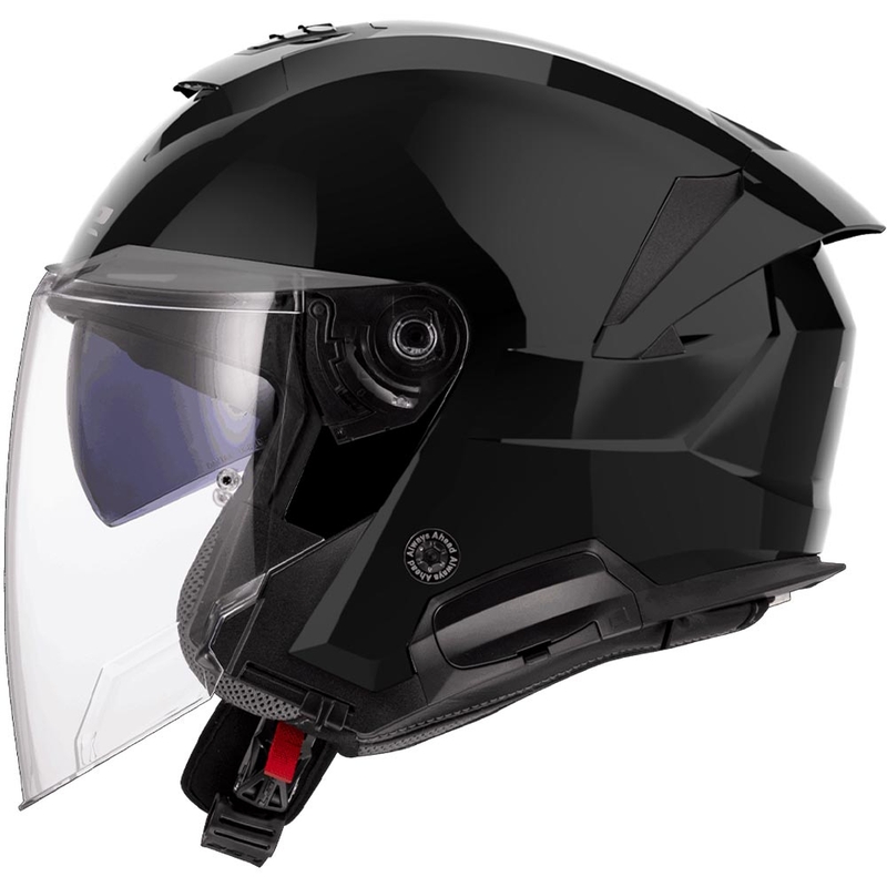 Casque de moto jet LS2 OF618 Verso II Noir brillant uni