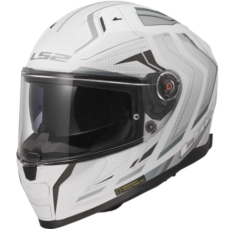Casque intégral de moto LS2 FF811 Vector II Alizer blanc mat