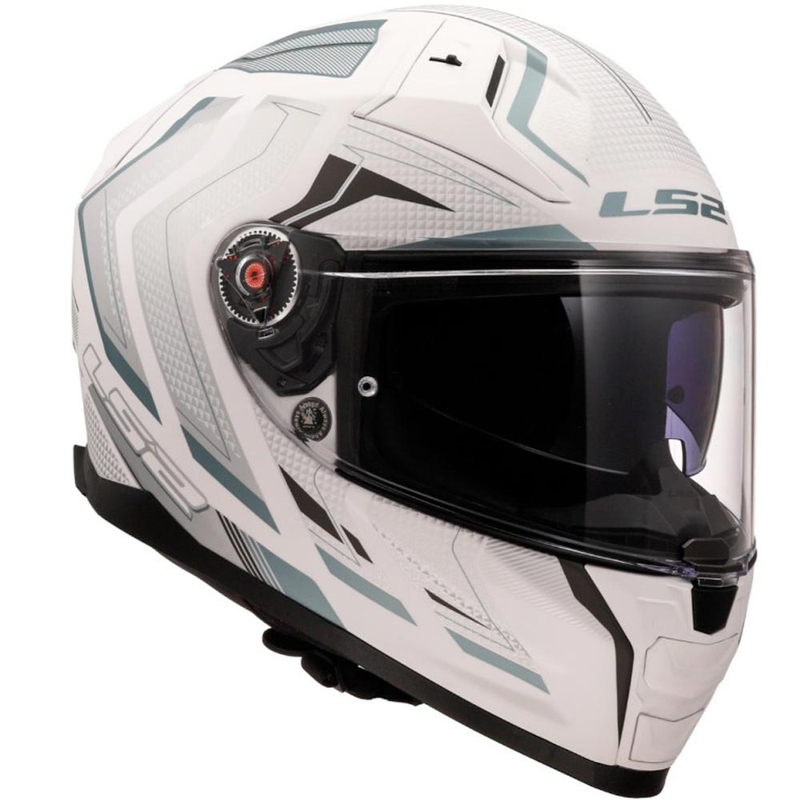 Casque intégral de moto LS2 FF811 Vector II Alizer blanc mat
