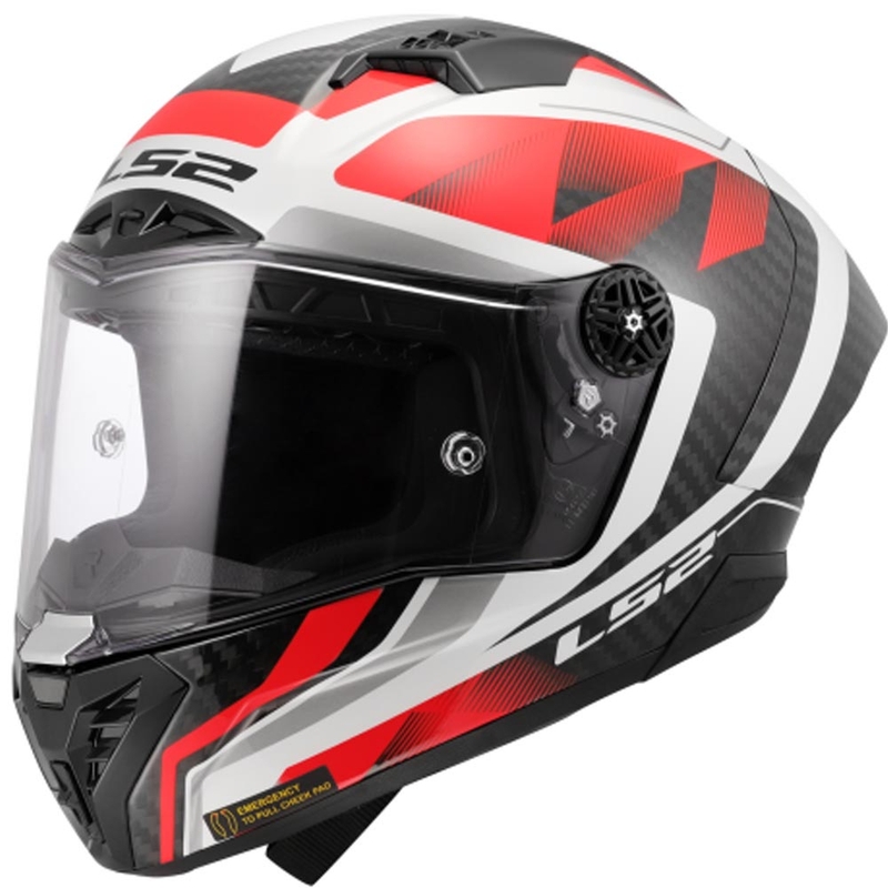 Casque intégral de moto LS2 FF805 Thunder C GP Aero Raute blanc-rouge