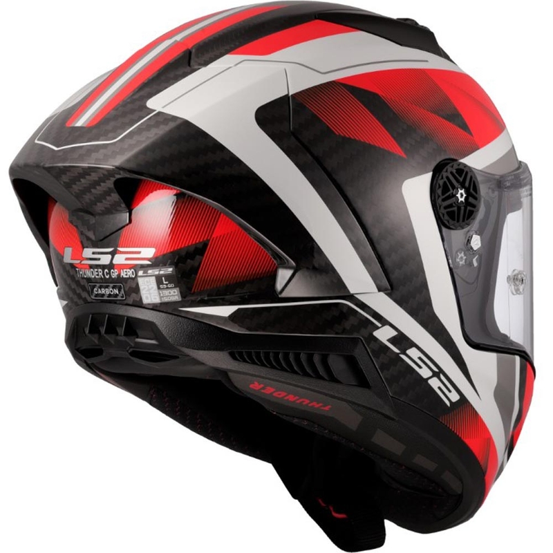 Casque intégral de moto LS2 FF805 Thunder C GP Aero Raute blanc-rouge