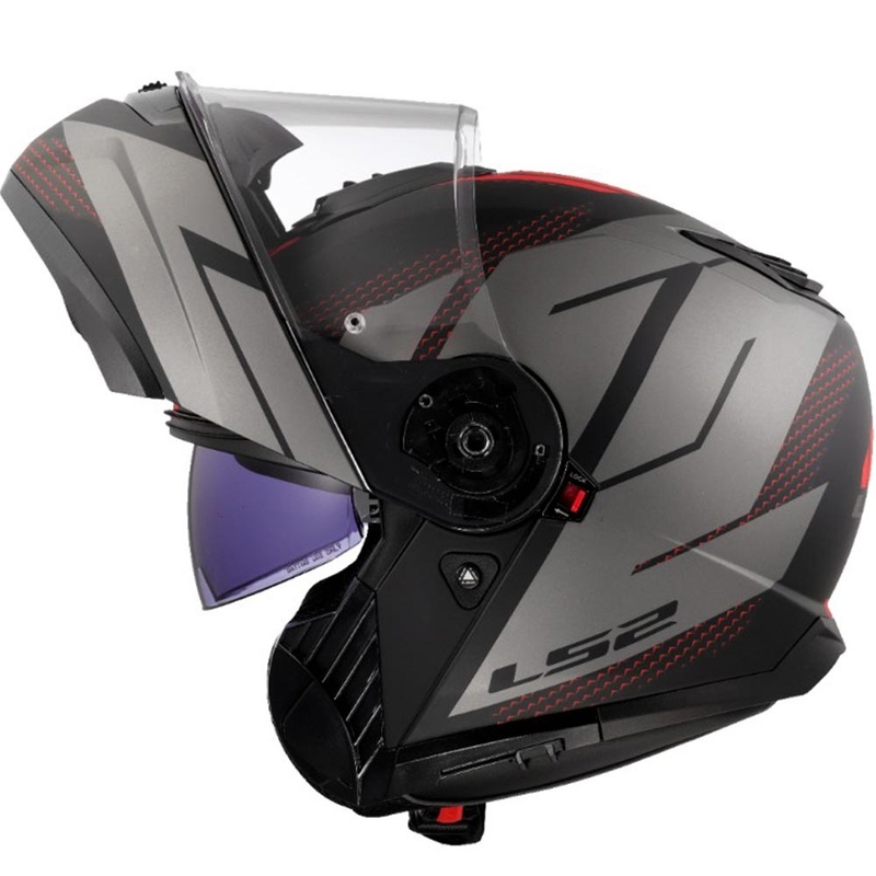 Casque de moto modulable LS2 FF908 Strobe II Code noir-gris