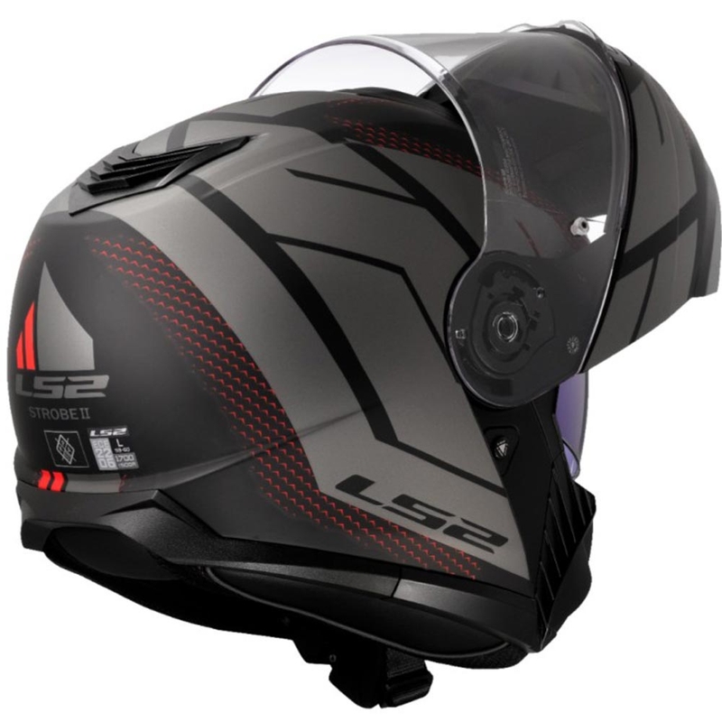 Casque de moto modulable LS2 FF908 Strobe II Code noir-gris