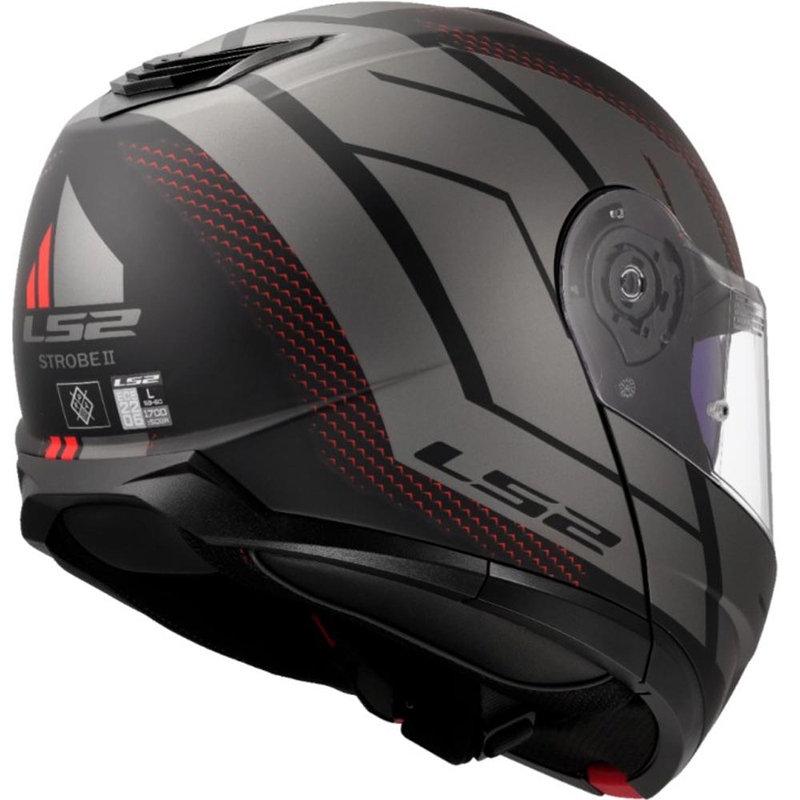 Casque de moto modulable LS2 FF908 Strobe II Code noir-gris