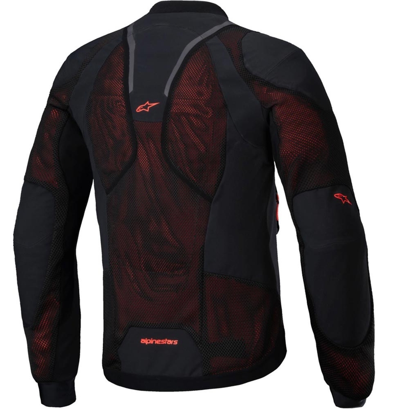 Blouson moto Alpinestars TROOP-AIR PRO noir-rouge fluo