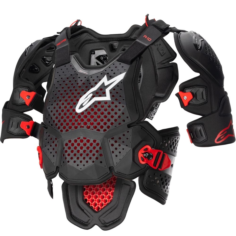 Protection dorsale Alpinestars A-10 2, noir-anthracite-rouge