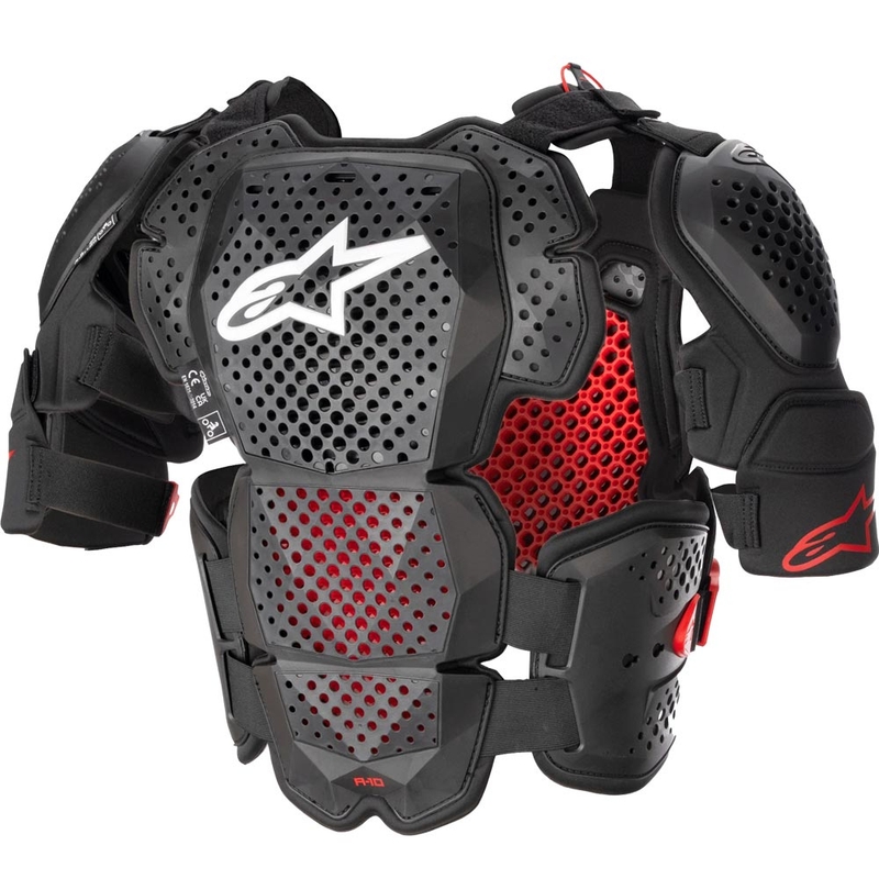 Protection dorsale Alpinestars A-10 2, noir-anthracite-rouge