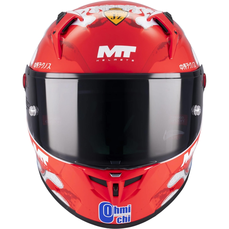 Casque intégral de moto KRE + S Yamanaka A5 rouge et blanc