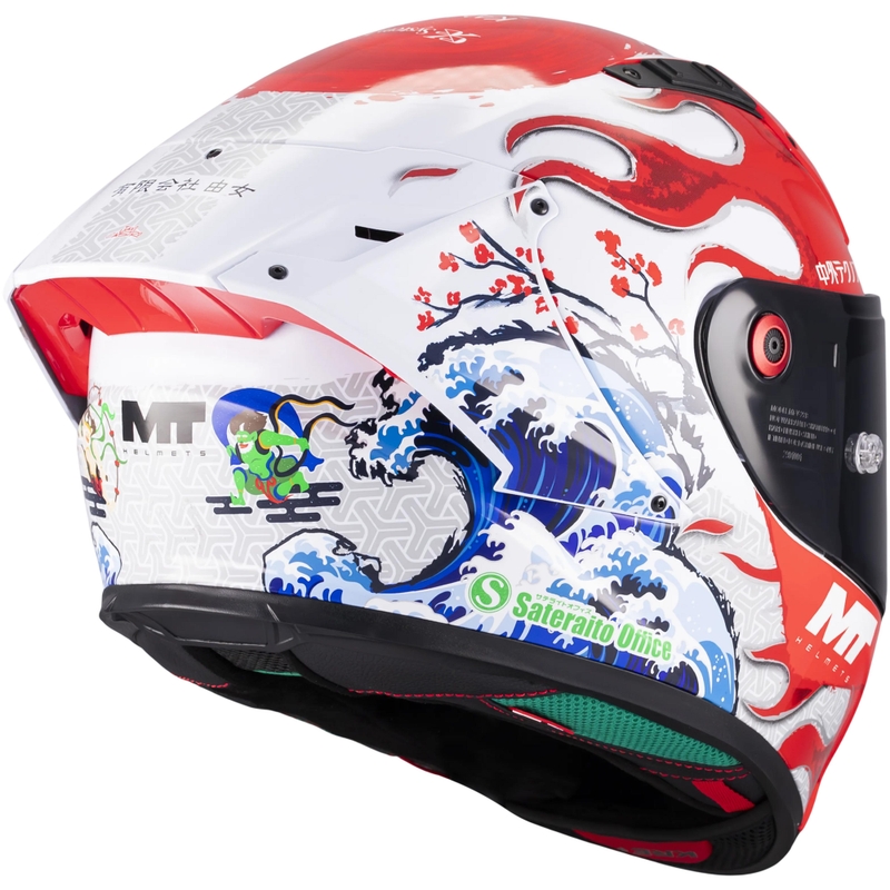 Casque intégral de moto KRE + S Yamanaka A5 rouge et blanc