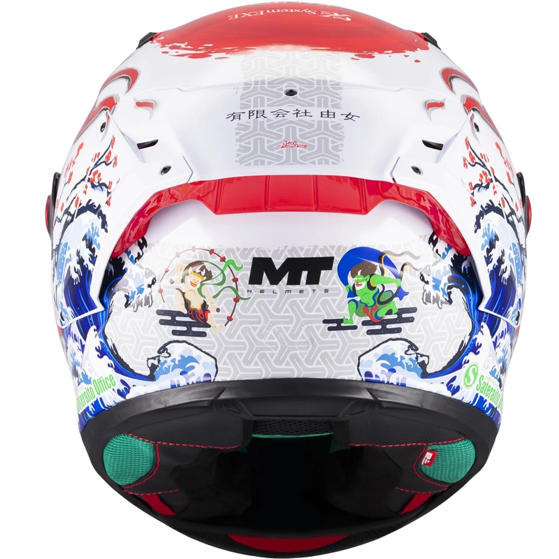 Casque intégral de moto KRE + S Yamanaka A5 rouge et blanc