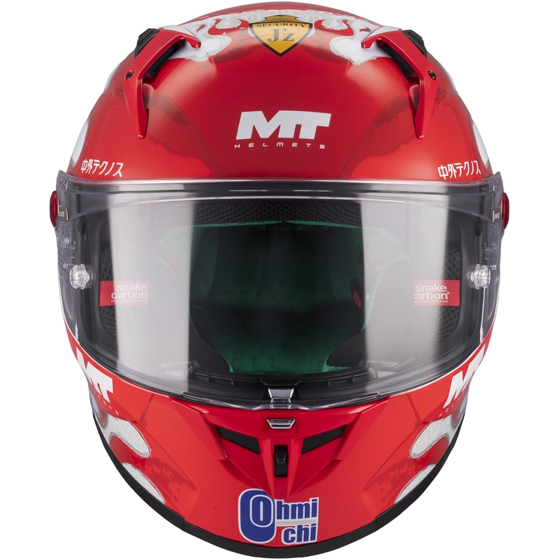 Casque intégral de moto KRE + S Yamanaka A5 rouge et blanc