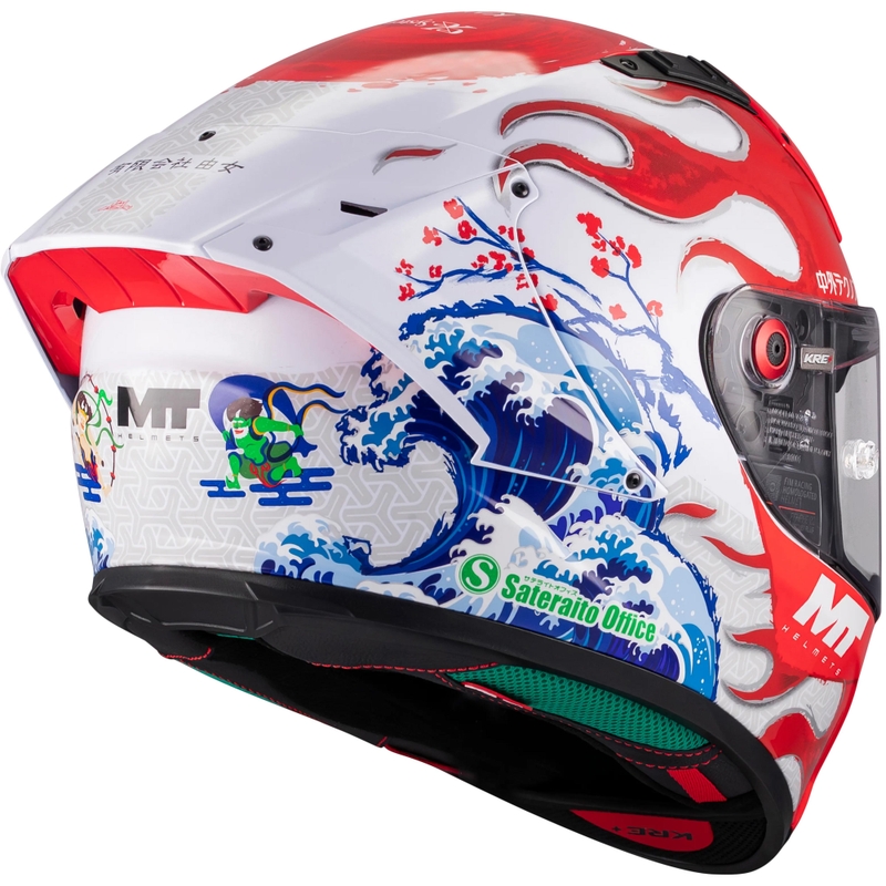 Casque intégral de moto KRE + S Yamanaka A5 rouge et blanc