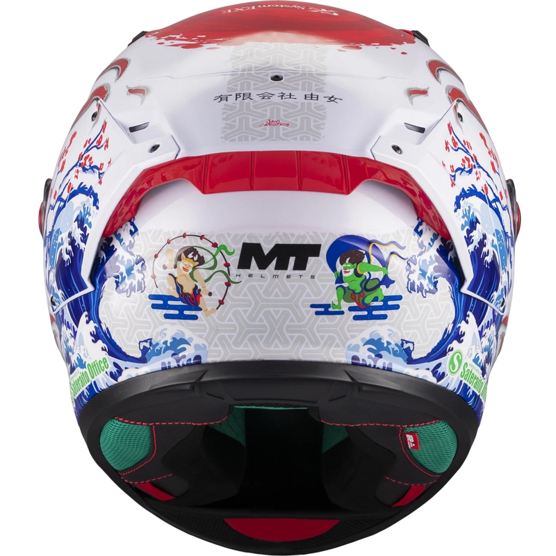 Casque intégral de moto KRE + S Yamanaka A5 rouge et blanc