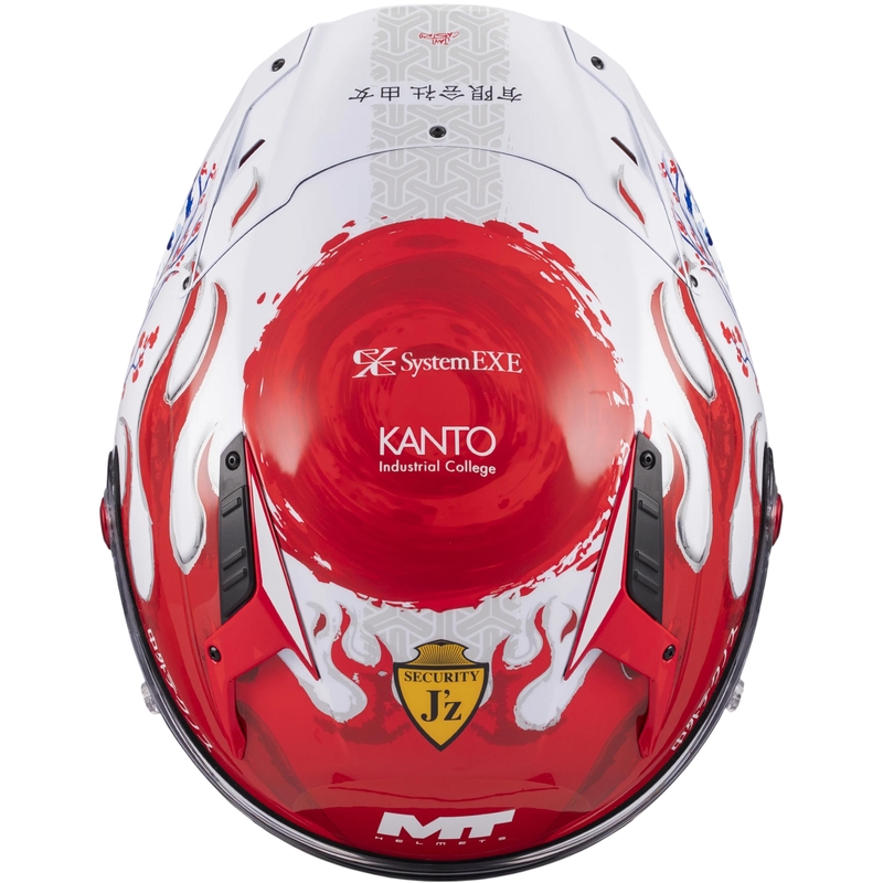 Casque intégral de moto KRE + S Yamanaka A5 rouge et blanc