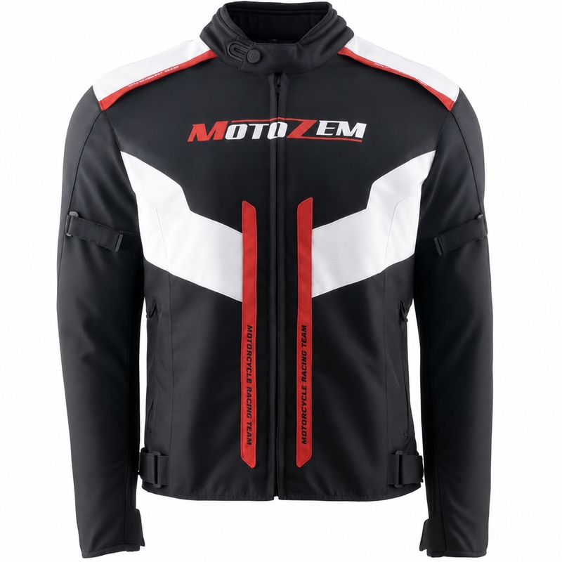 Veste de moto Motozem Team 2 noire et blanche