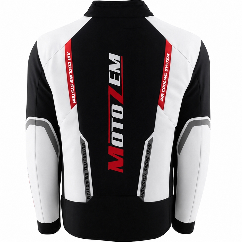 Veste de moto Motozem Team 2 noire et blanche