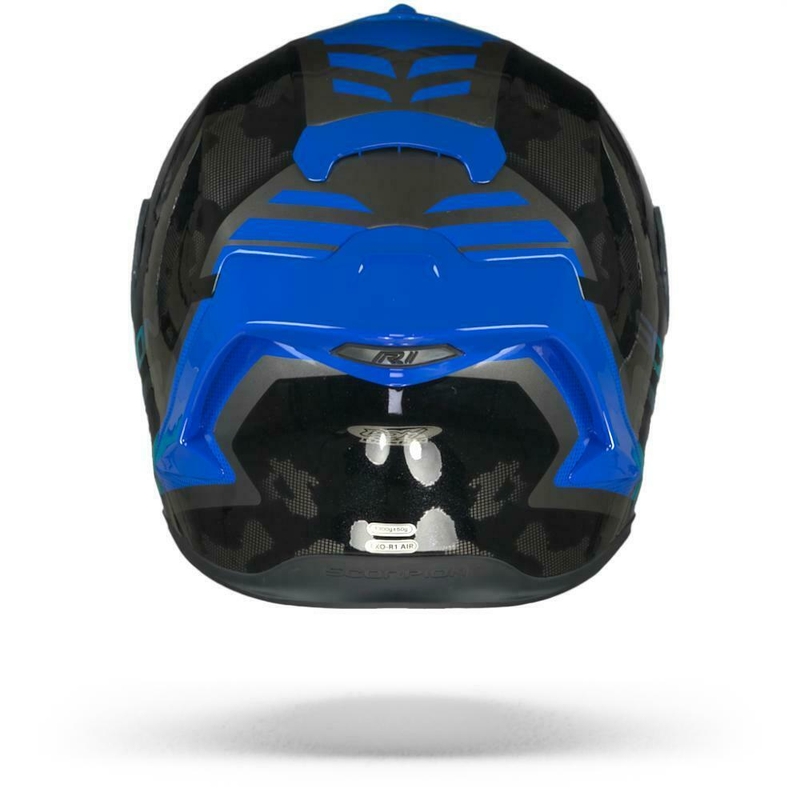Integrální přilba Scorpion EXO-R1 Air Ogi stříbrno-modrá