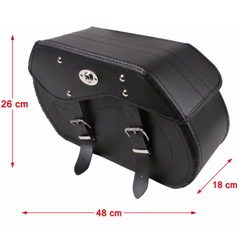 Sacoches de moto en cuir Chopper RSA-12A avec serrure