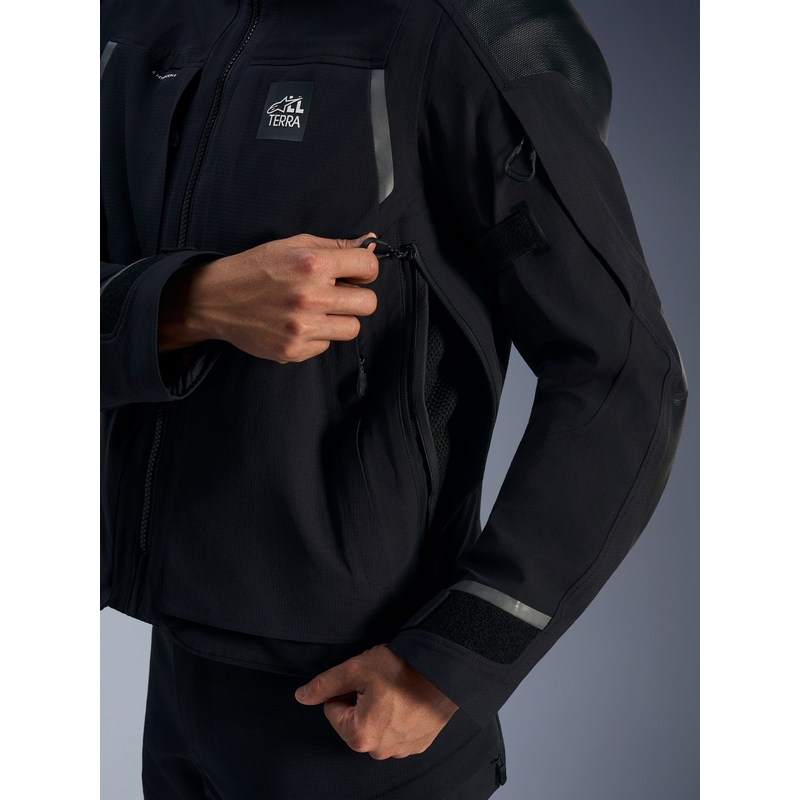 Blouson de moto Alpinestars Andes PRO Drystar XF noir-gris foncé