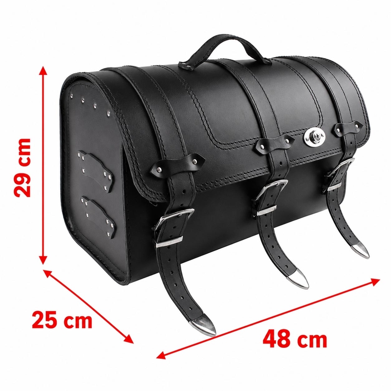 Coffre en cuir pour moto Chopper RSA-131A avec serrure