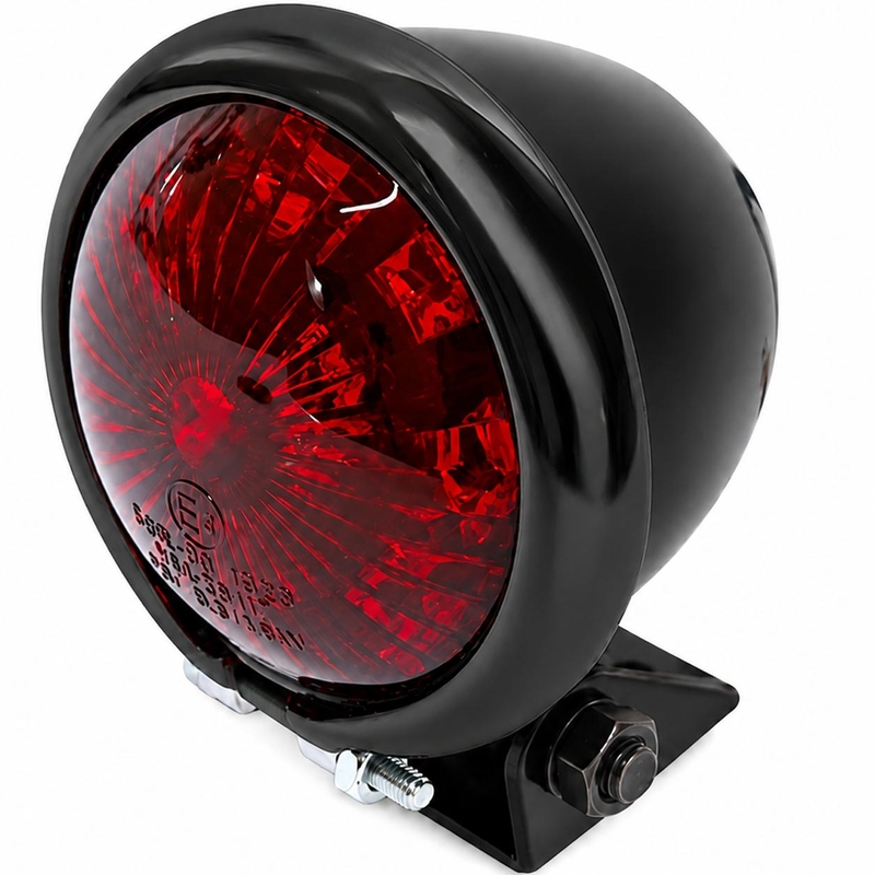 Feu arrière LED pour moto Highsider Smart Bates Style noir-chrome