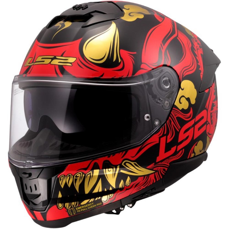 Casque intégral de moto LS2 FF808 Drako noir-rouge