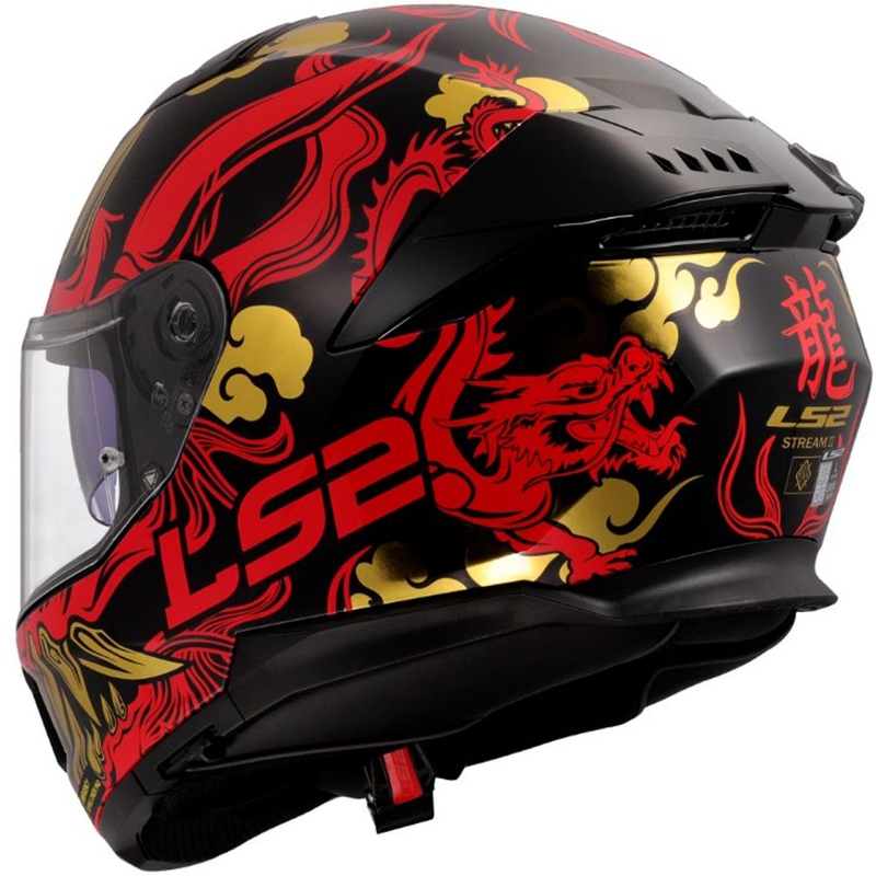 Casque intégral de moto LS2 FF808 Drako noir-rouge