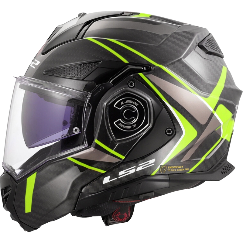 Casque de moto modulable LS2 FF901 Advant XC Future II noir-jaune fluo