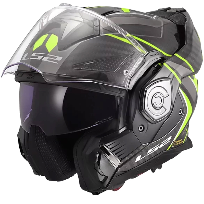 Casque de moto modulable LS2 FF901 Advant XC Future II noir-jaune fluo