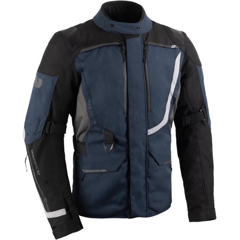 Blouson de moto Oxford Montreal 5.0 bleu-noir-gris