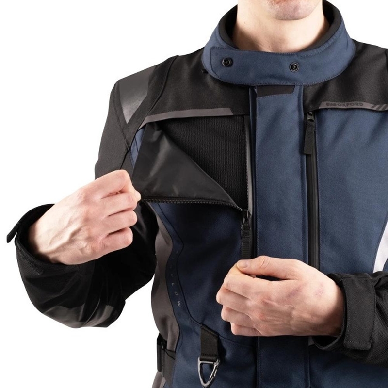Blouson de moto Oxford Montreal 5.0 bleu-noir-gris