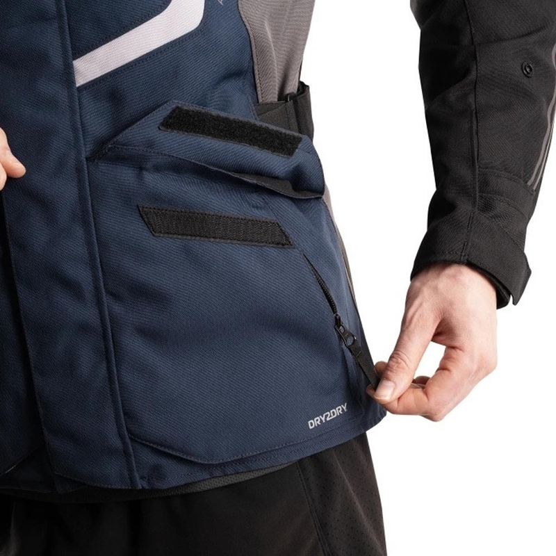 Blouson de moto Oxford Montreal 5.0 bleu-noir-gris