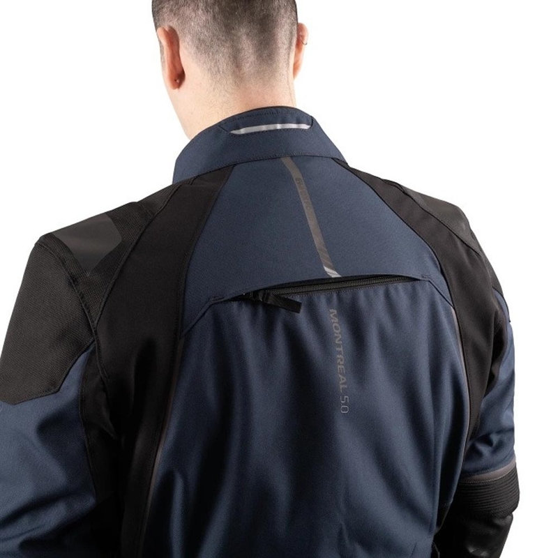 Blouson de moto Oxford Montreal 5.0 bleu-noir-gris