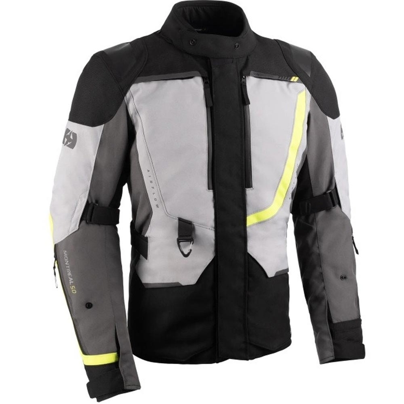 Blouson de moto Oxford Montreal 5.0 gris-noir-jaune