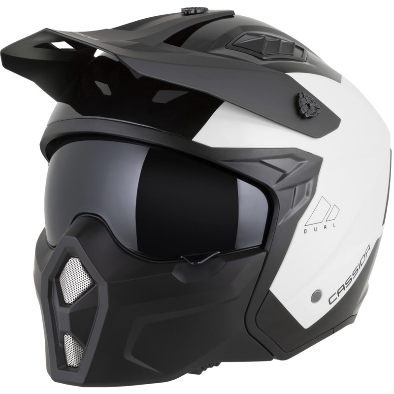 Casque de moto modulable Cassida Cross Country Dual blanc-noir