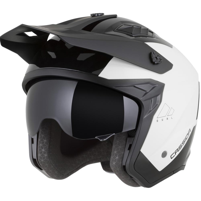 Casque de moto modulable Cassida Cross Country Dual blanc-noir