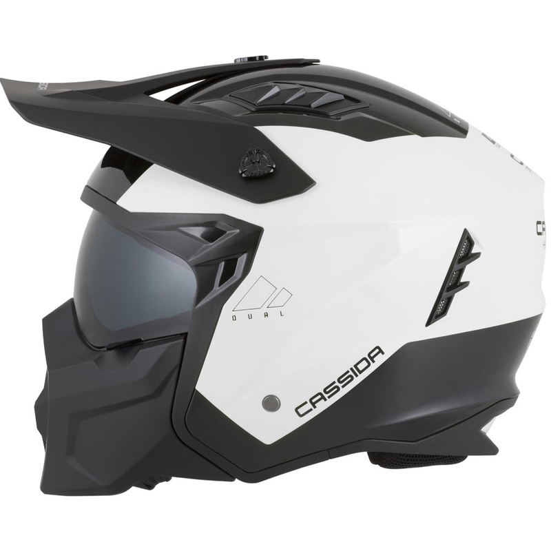 Casque de moto modulable Cassida Cross Country Dual blanc-noir