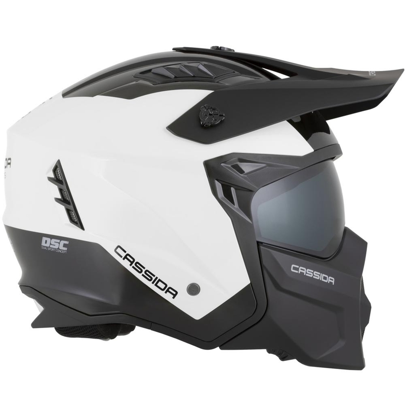 Casque de moto modulable Cassida Cross Country Dual blanc-noir
