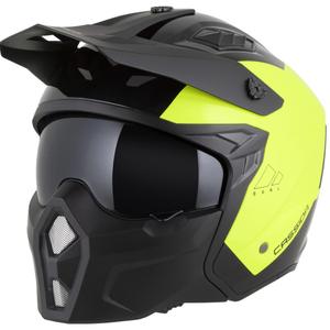 Casque de moto modulable Cassida Cross Country Dual jaune fluo-noir