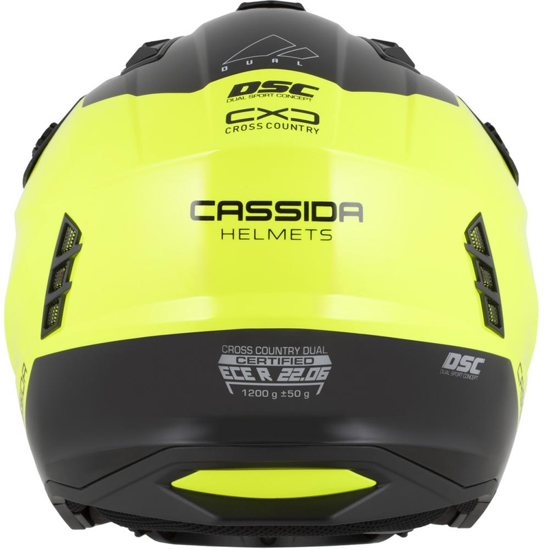 Casque de moto modulable Cassida Cross Country Dual jaune fluo-noir